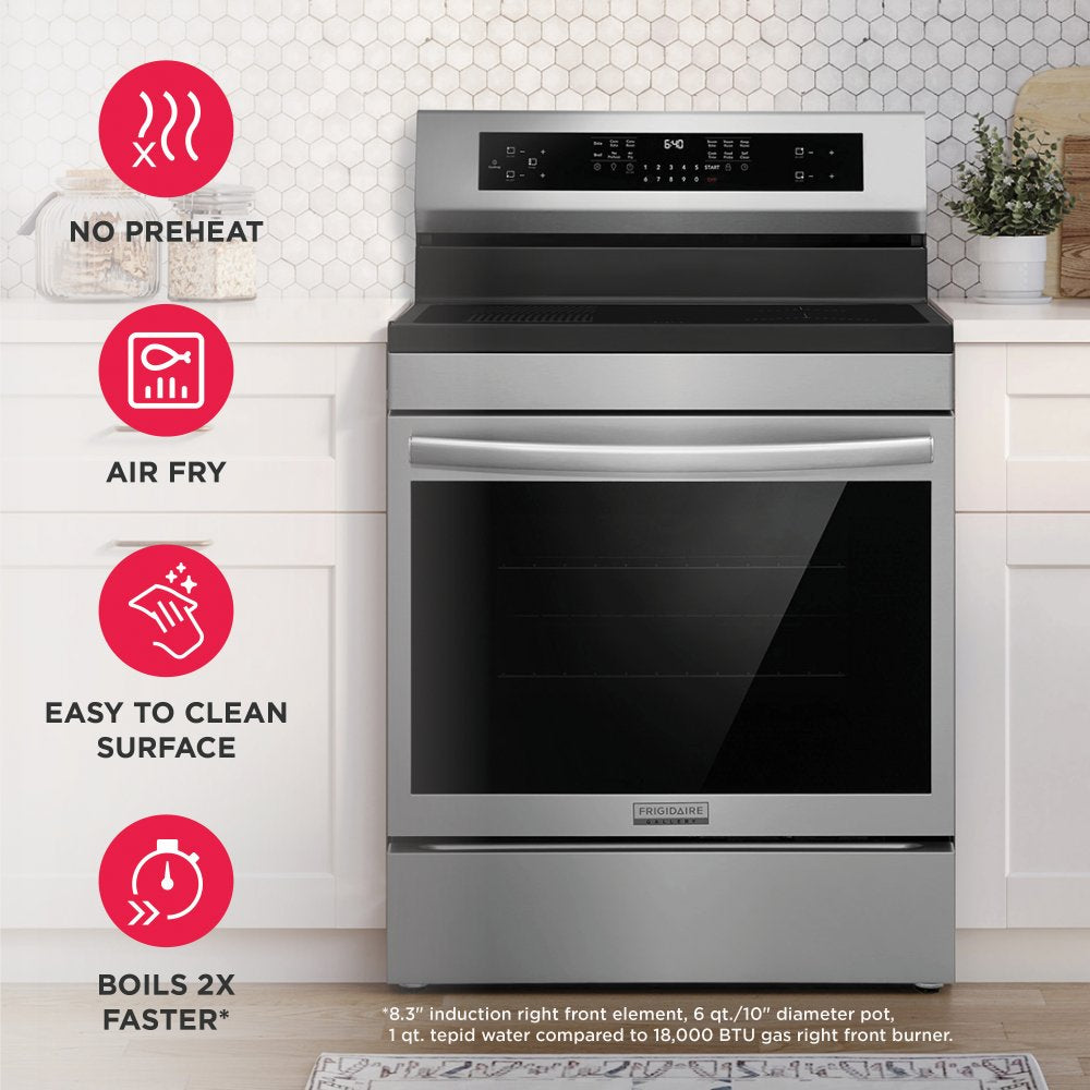 Frigidaire Stainless Steel 30" Freestanding Induction Range with Air Fry (5.3 Cu. Ft.) - GCRI306CBF--