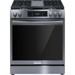 Frigidaire Gallery Black Stainless 30" Front Control Gas Range with Total Convection (6.1 Cu. Ft) - GCFG3060BD