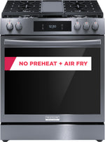 Frigidaire Gallery Black Stainless 30" Front Control Gas Range with Total Convection (6.1 Cu. Ft) - GCFG3060BD