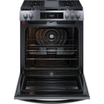 Frigidaire Gallery Black Stainless 30" Front Control Gas Range with Total Convection (6.1 Cu. Ft) - GCFG3060BD