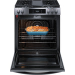 Frigidaire Gallery Black Stainless 30" Front Control Gas Range with Total Convection (6.1 Cu. Ft) - GCFG3060BD