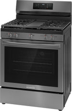 Frigidaire Gallery Smudge-Proof® Black Stainless Steel 30" Rear Control Gas Range (5.1 Cu. Ft) - GCRG3060BD