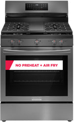 Frigidaire Gallery Smudge-Proof® Black Stainless Steel 30" Rear Control Gas Range (5.1 Cu. Ft) - GCRG3060BD