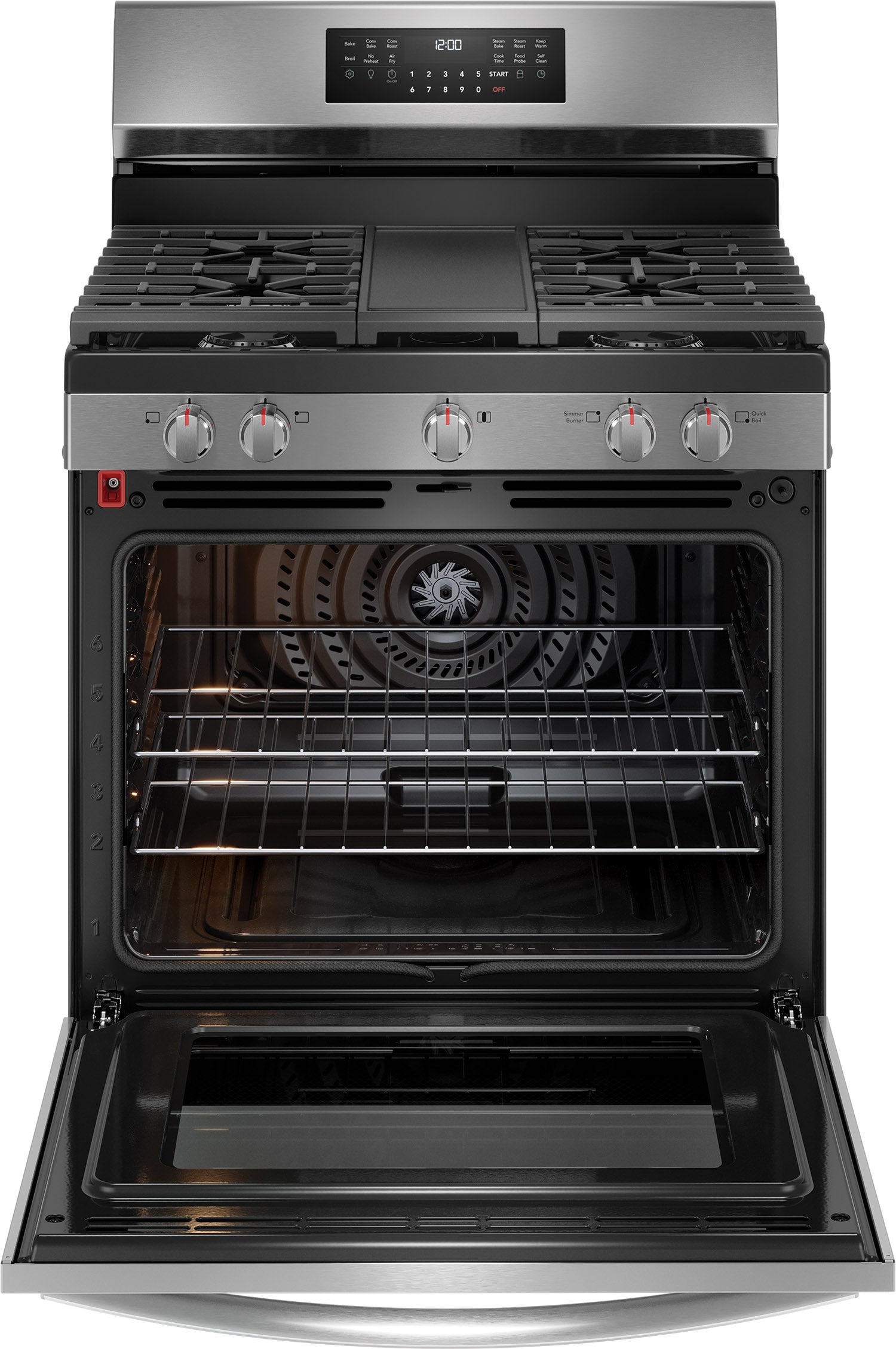 Frigidaire Gallery Smudge-Proof® Black Stainless Steel 30" Rear Control Gas Range (5.1 Cu. Ft) - GCRG3060BD