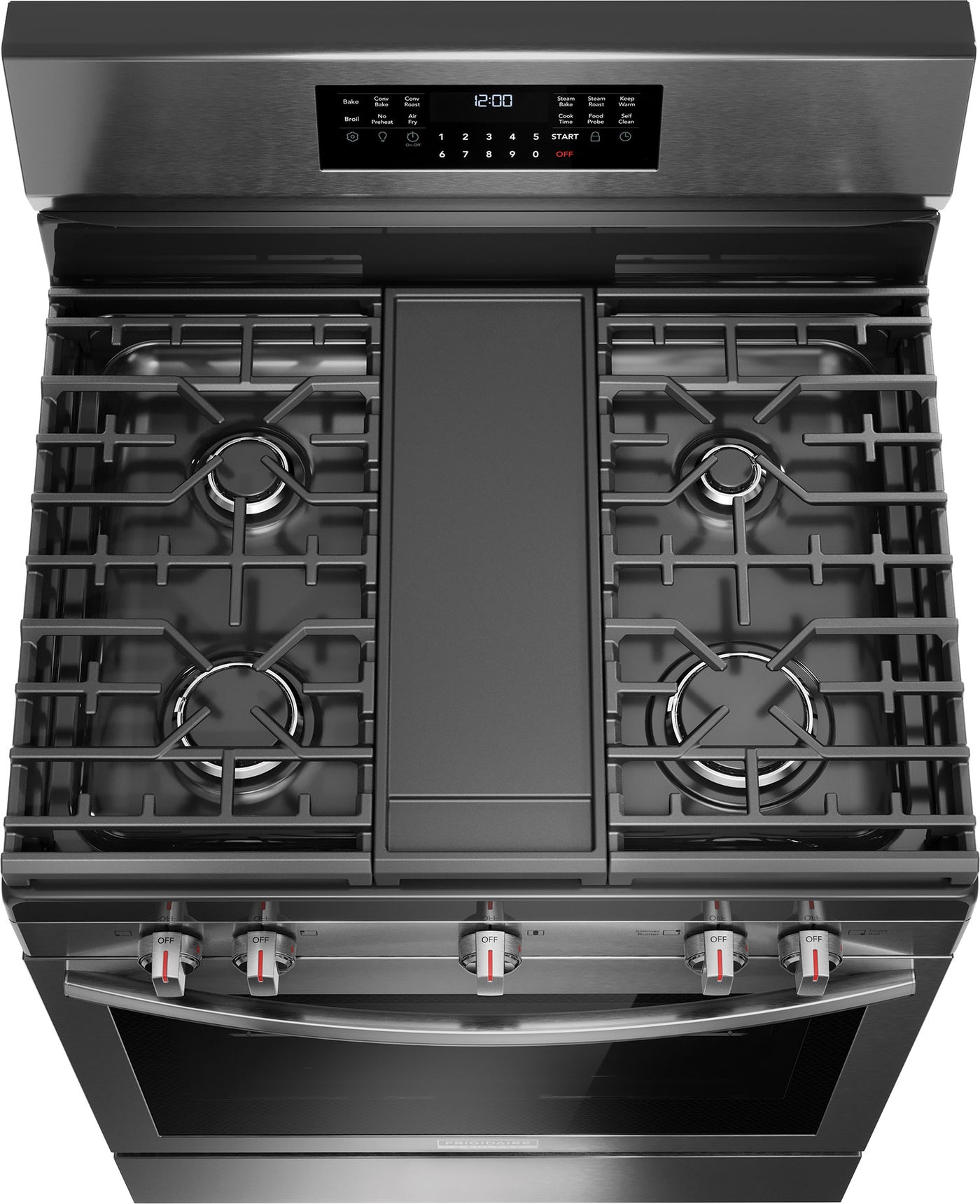 Frigidaire Gallery Smudge-Proof® Black Stainless Steel 30" Rear Control Gas Range (5.1 Cu. Ft) - GCRG3060BD