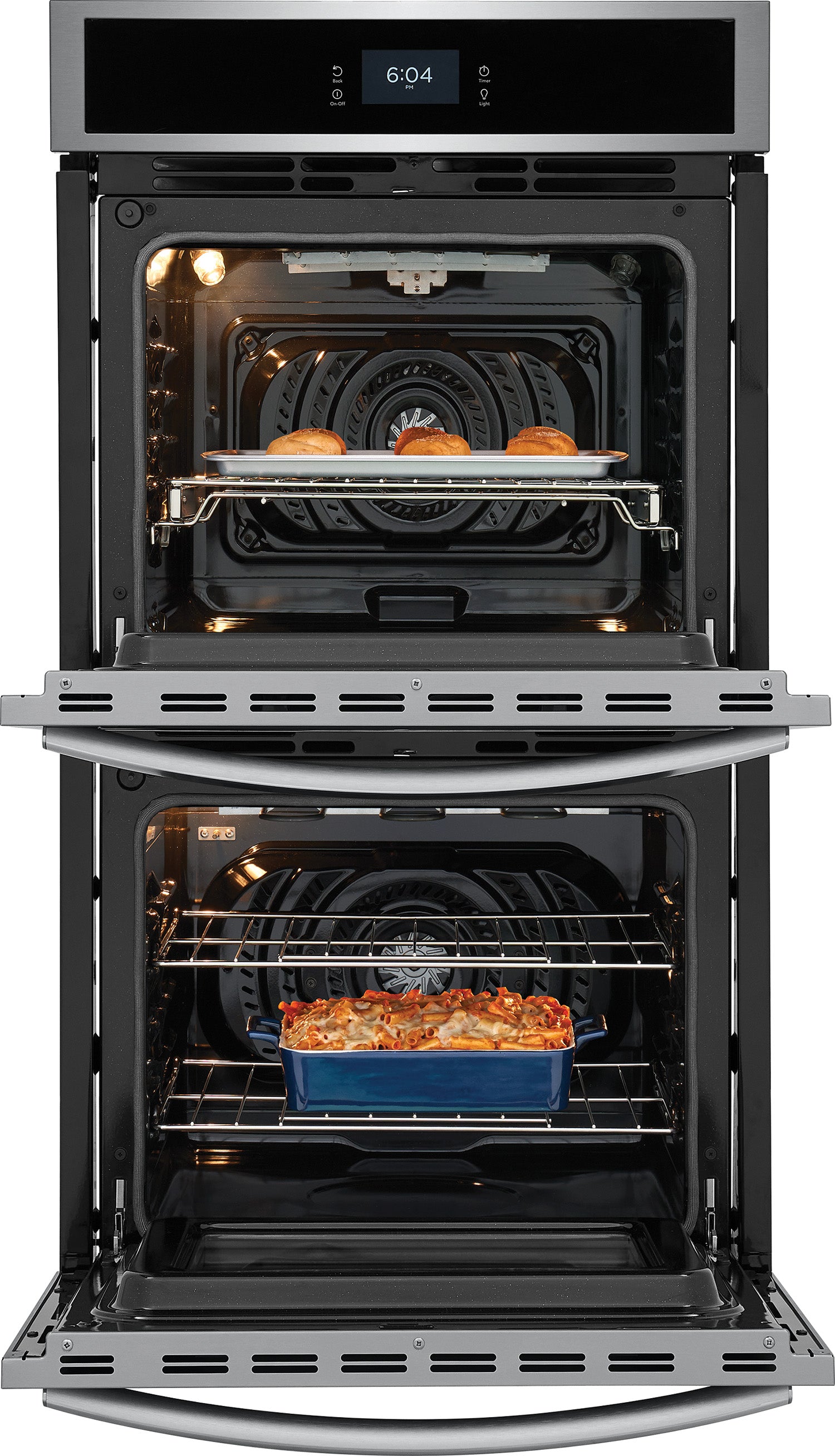Frigidaire Gallery Smudge-Proof Stainless Steel 27" Double Wall Oven with Total Convection and Air Fry (7.6 Cu.Ft.) - GCWD2767AF