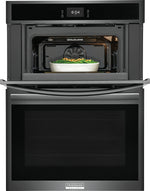 Frigidaire Gallery Smudge-Proof Black Stainless Steel 30" Wall Oven and Microwave Combination (1.7 Cu. Ft. / 5.3 Cu. Ft.) - GCWM3067AD