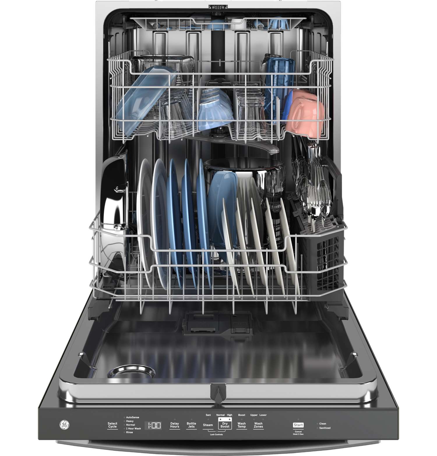 GE 24" Fingerprint Resistant Stainless Steel Top Control Dishwasher with Stainless Steel Interior and Third Rack - GDT650SYVFS
