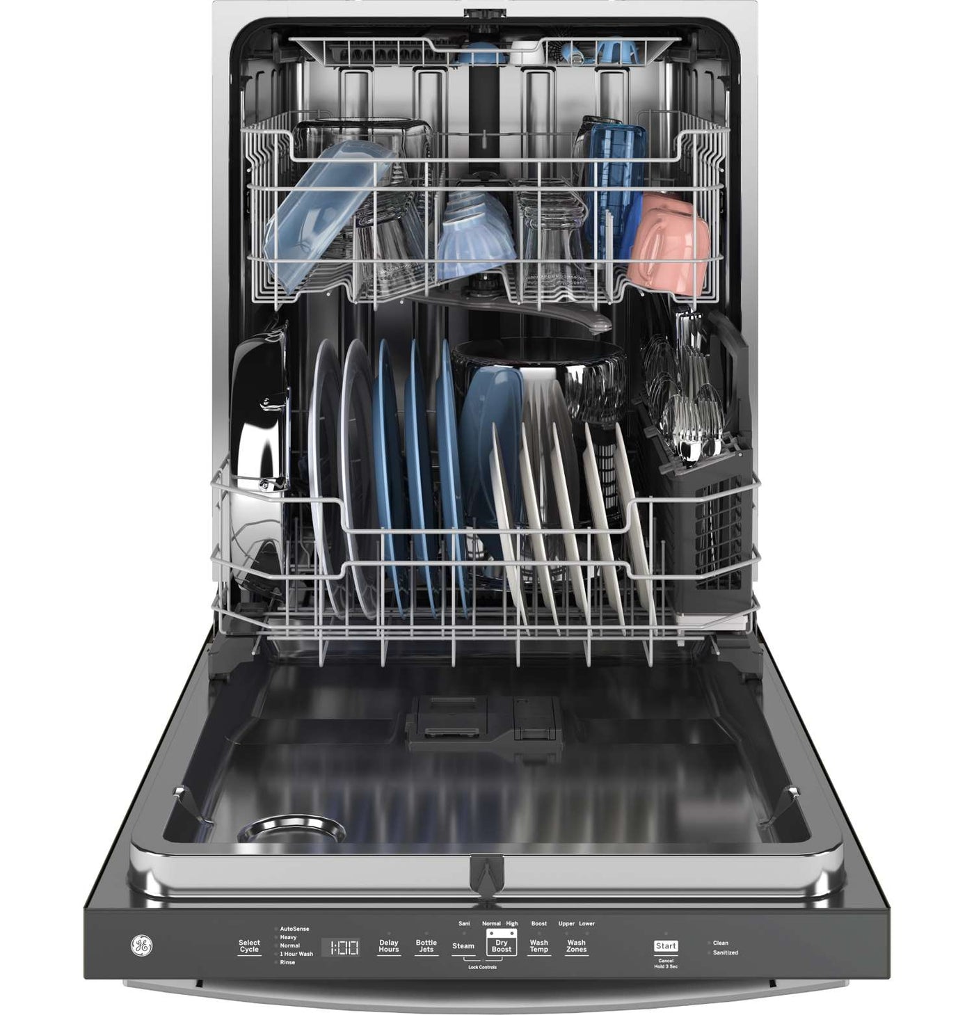 GE 24" Fingerprint Resistant Stainless Steel Top Control Dishwasher with Stainless Steel Interior and Third Rack - GDT670SYVFS