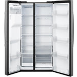 GE 36" 28.0 Cu. Ft. Stainless Steel Side-by-Side Refrigerator with Ice and Water Dispenser – GSS28NYYFS