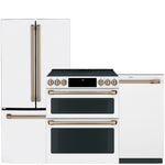 Café Matte White Kitchen Package with French Door Refrigerator, Double Oven Range & Built-In Dishwasher