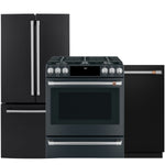 Café Matte Black Kitchen Package with French Door, Gas Range & Built-In Dishwasher