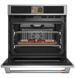 CAFÉ™ Professional Series 30" Matte White Smart Wall Oven built into modern kitchen cabinetry