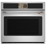 CAFÉ™ Professional Series 30" Stainless Steel Smart Wall Oven front view with touchscreen and large glass door