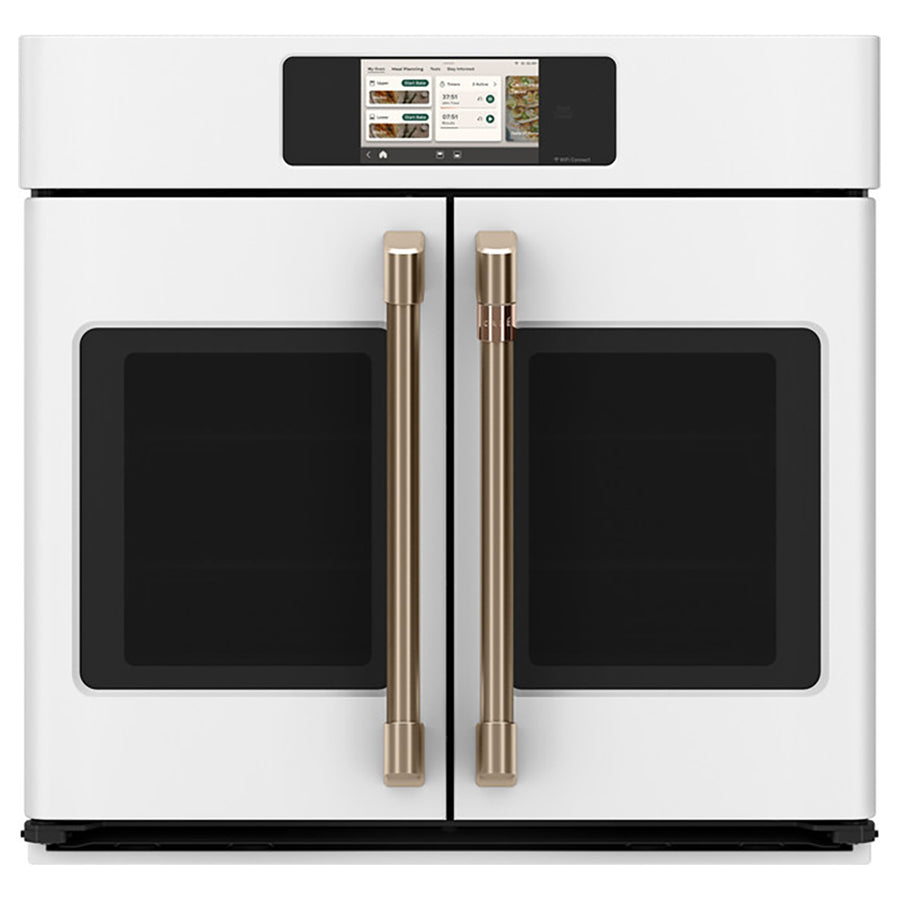 CAFÉ™ Professional Series 30" Matte White French-Door Wall Oven with touchscreen and dual glass doors