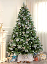 Galway 6 Ft Frosted White Spruce Christmas Tree Pre-lit with Warm White LED Lights - Clear/Warm White