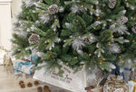 Galway 7 Ft Frosted White Spruce Christmas Tree Pre-lit with Warm White LED Lights - Clear/Warm White