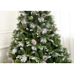 Galway 7 Ft Frosted White Spruce Christmas Tree Pre-lit with Warm White LED Lights - Clear/Warm White