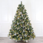 Galway 6 Ft Frosted White Spruce Christmas Tree Pre-lit with Warm White LED Lights - Clear/Warm White