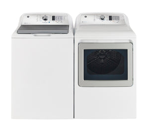 GE White Top-Load Washer with SaniFresh (5.2 Cu. Ft.) & GE White Electric Dryer (7.4 Cu. Ft.) - GTW685BMRWS/GTD65EBMRWS