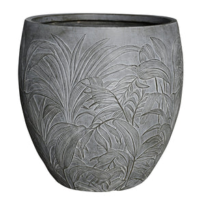 Garden Party Woven Texture Large Planter - Natural Grey