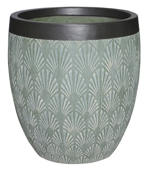 Garden Party Woven Texture Large Planter - Sage Green