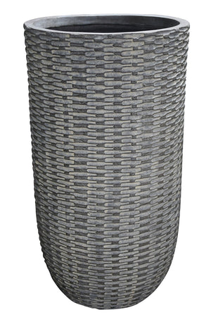 Garden Party Woven Brick Style Small Planter - Natural Grey