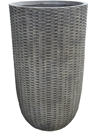 Garden Party Woven Brick Style Large Planter - Natural Grey