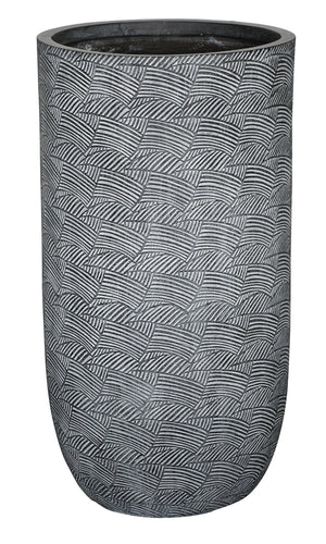 Garden Party Layered Geometric Texture Small Planter - Dark Grey