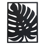 Garden Party Tropical Leaf Metal Outdoor Art - Black