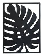 Garden Party Tropical Leaf Metal Outdoor Art - Black