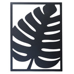 Garden Party Bold Monstera Leaf Metal Outdoor Art - Black