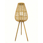 Garden Party 37.8" Solar Rattan Woven Lamp - Natural