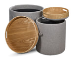 Kovel Set of 2 Ottomans - Dark Grey