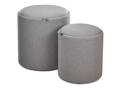 Kovel Set of 2 Ottomans - Dark Grey