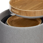 Kovel Set of 2 Ottomans - Dark Grey