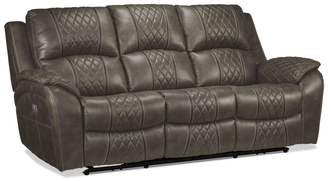 Wesley Dual Power Reclining Sofa and Dual Power Recliner Set - Granite