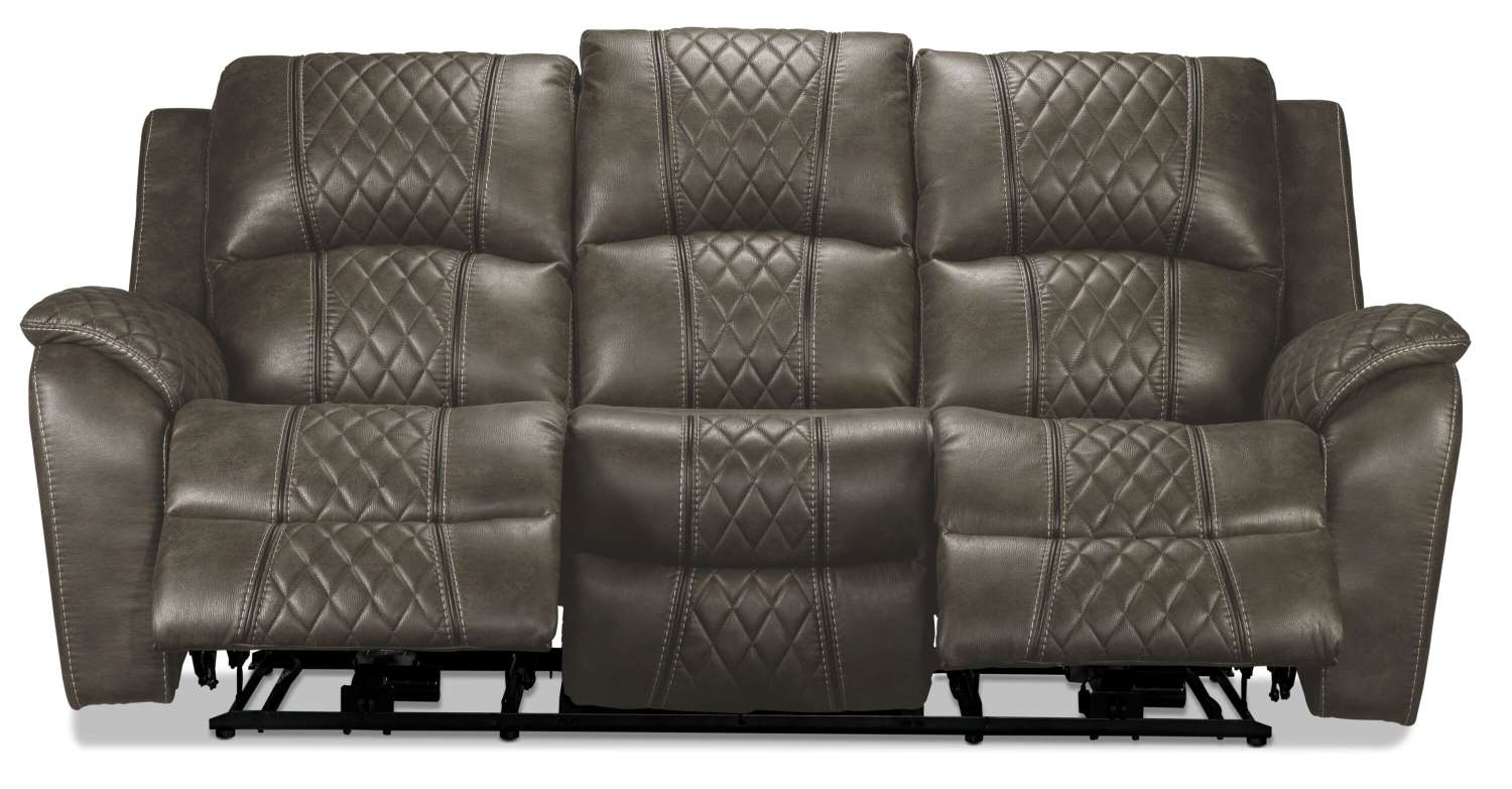 Wesley Dual Power Reclining Sofa - Granite