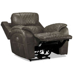 Wesley Dual Power Reclining Sofa and Dual Power Recliner Set - Granite