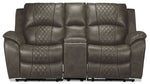 Wesley Dual Power Reclining Loveseat with Console - Granite