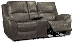 Wesley Dual Power Reclining Loveseat with Console - Granite