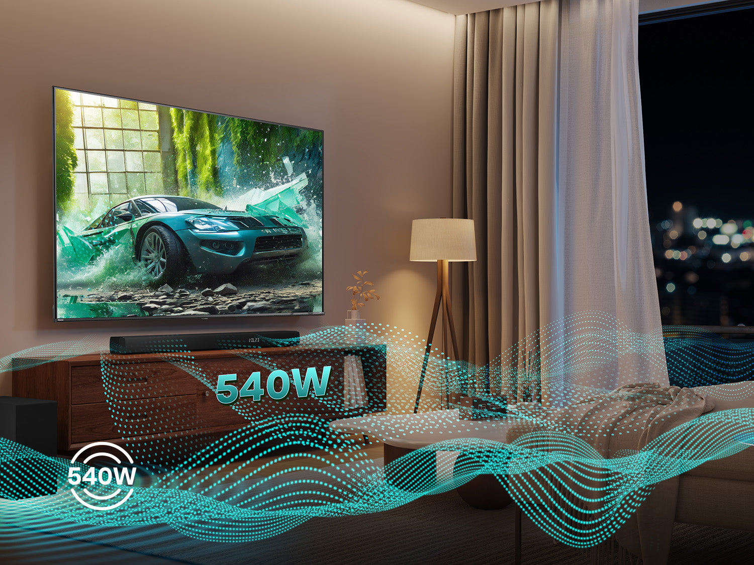 Hisense 540W 5.1 ch Soundbar with Rear Speakers & Wireless Subwoofer - HS5100