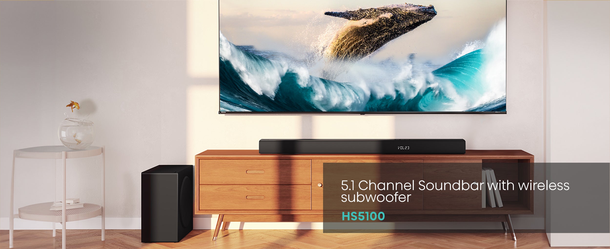 Hisense 540W 5.1 ch Soundbar with Rear Speakers & Wireless Subwoofer - HS5100--