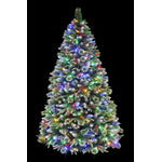 Tuomaan 7ft Decorated Flocked Pine Pre-Lit LED Christmas Tree - Warm White/Multi-Colour