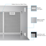 VICTORY Stainless Steel 900 CFM Flush Ceiling Range Hood - Horizon