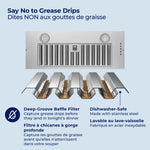 Hauslane Stainless Steel 36" Insert Convertible Range Hood - IN-R100SS-36