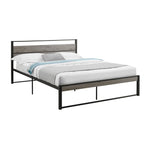 Zyro Queen Bed - Grey/Black