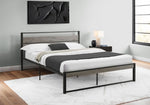 Zyro Queen Bed - Grey/Black