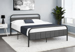 Zyro Queen Bed - Dark Taupe/Black