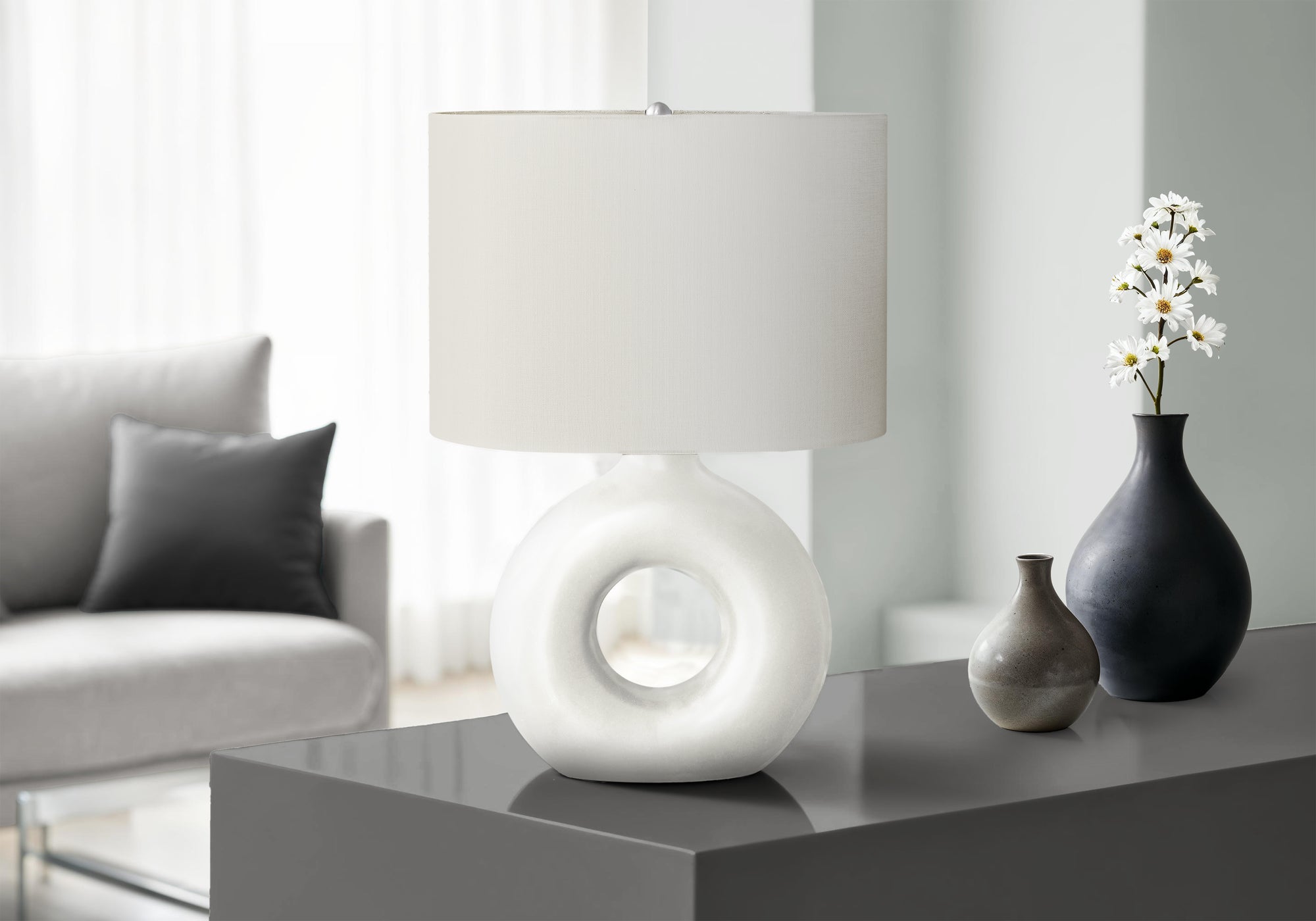Birch Table Lamp - White